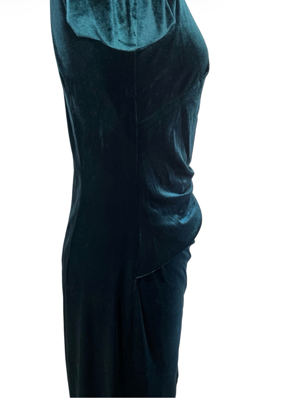 Vince Camuto Teal Velvet Long Sleeve Sheath Dress Size 10 Elegant Party Holiday - Picture 3 of 12